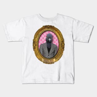 Pink Pigeon Lady in Vintage Frame Kids T-Shirt